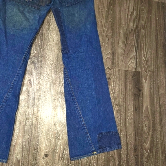 VINTAGE TRUE RELIGION FLARED JEANS - 32W UK 10 BLUE COTTON - Picture 3 of 11